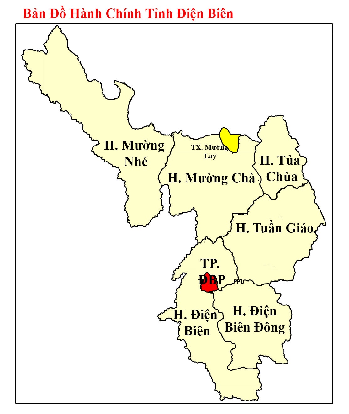 Bản đồ hành chính cấp tỉnh Điện Biên