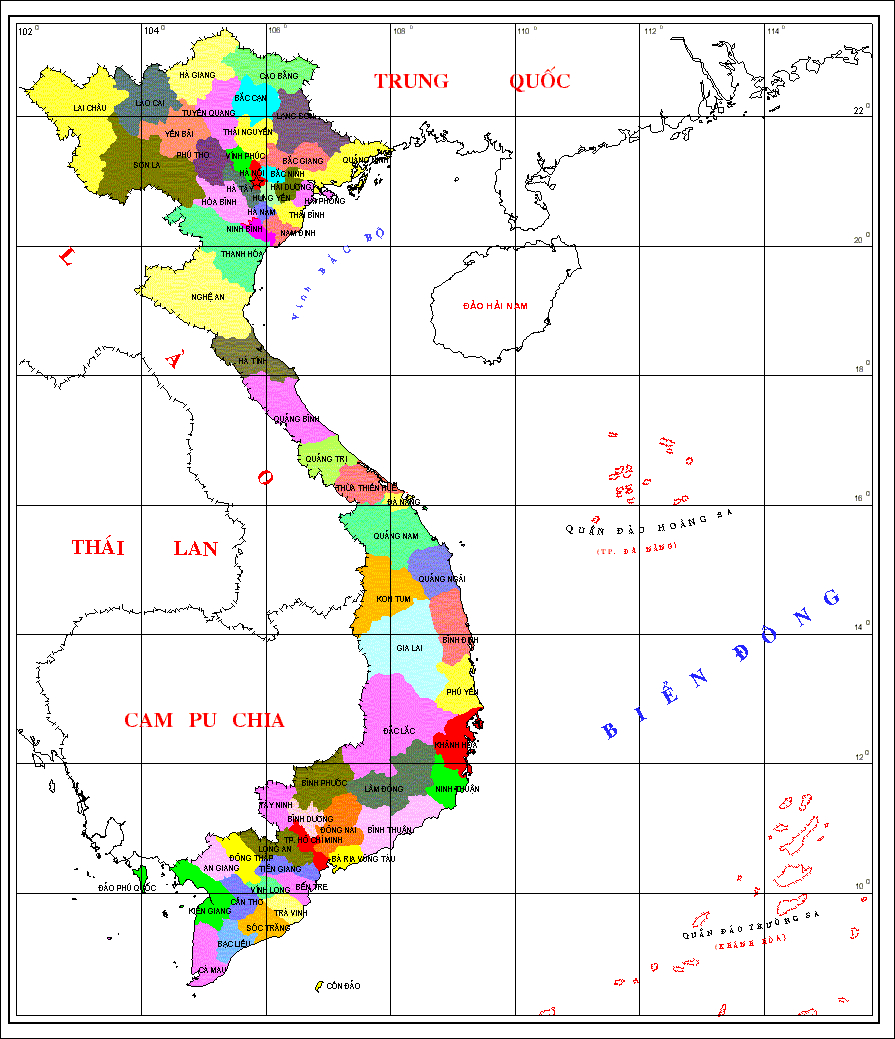 Bản đồ chi tiết về vị trí địa lý Việt Nam