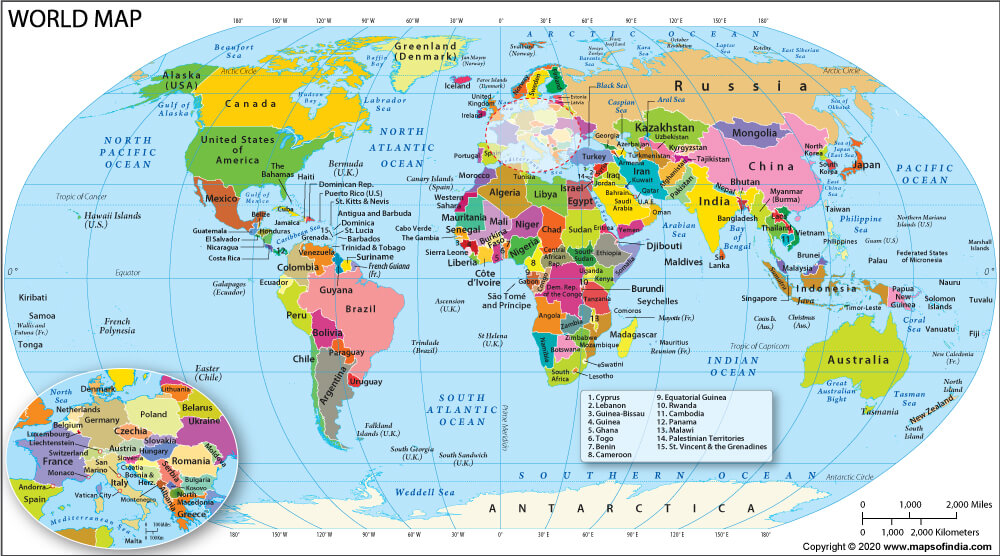 Bản đồ thế giới chi tiết các quốc gia