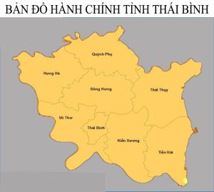 Bản đồ hành chính của tỉnh Thái Bình