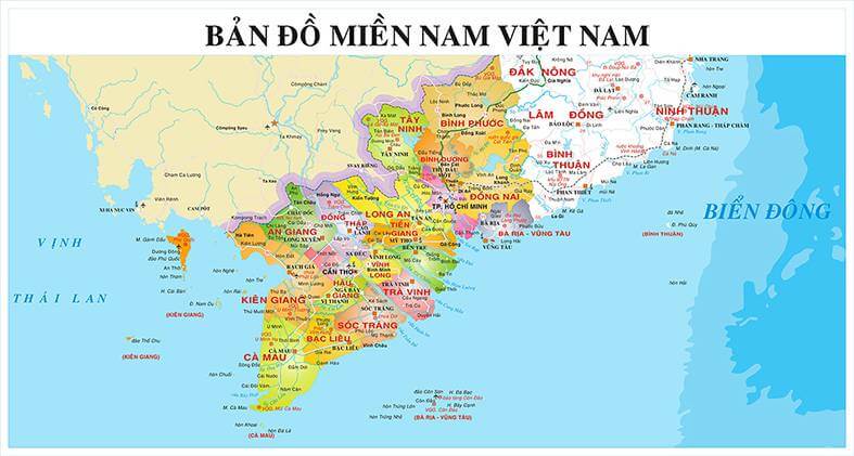 Bản Đồ Miền Nam Việt Nam