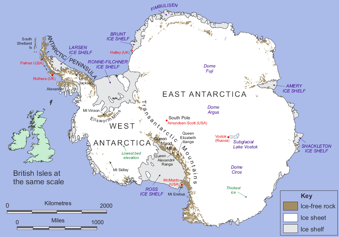 Bản đồ chi tiết Châu Nam Cực