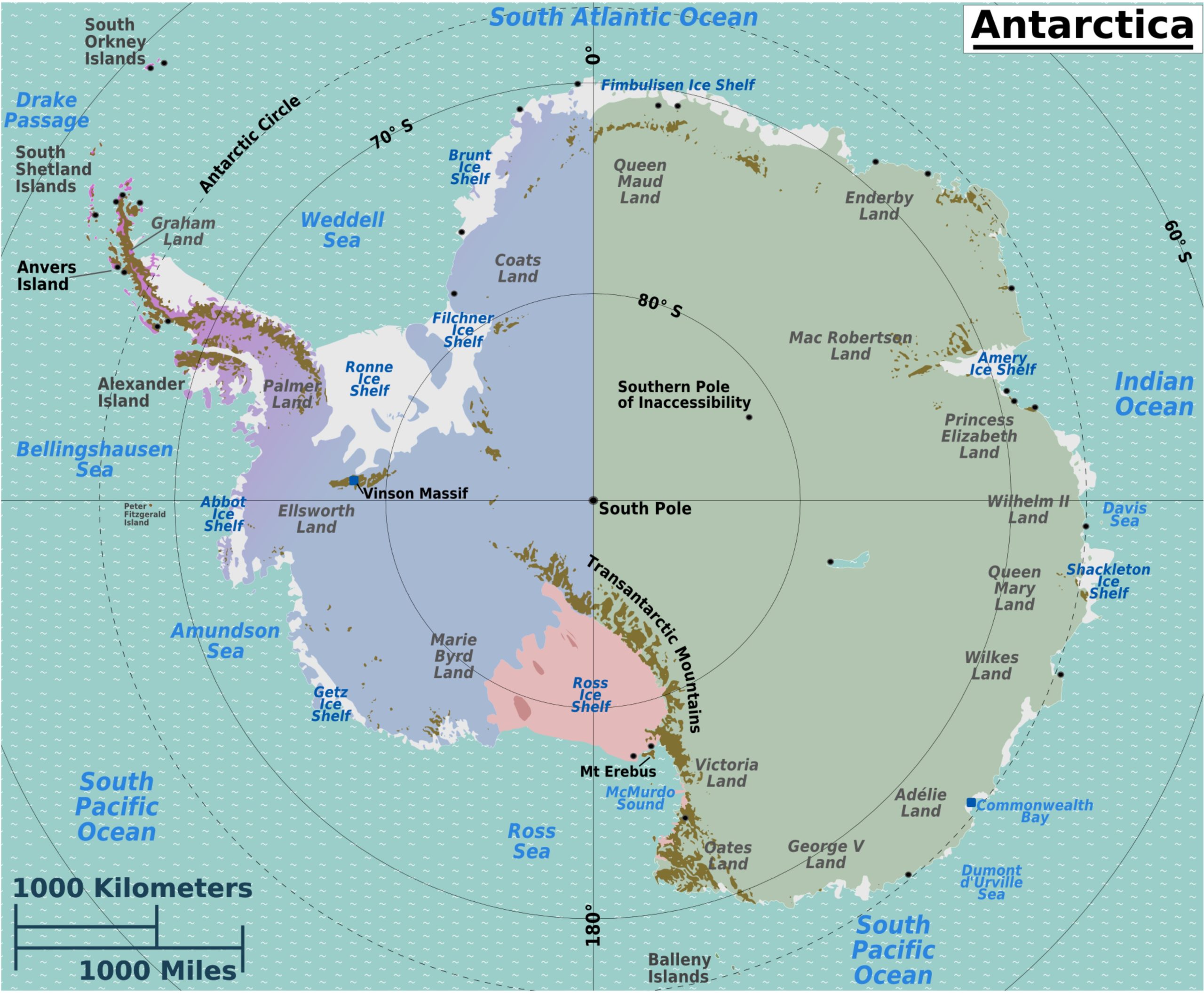 Tổng Hợp Bản Đồ Châu Nam Cực ( Antarctica) Phóng To Năm 2023