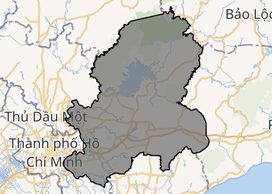 Đồng Nai trên bản đồ Việt Nam