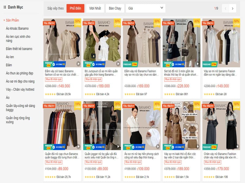 Banamo_Fashion kinh doanh các mặt hàng với giá siêu rẻ