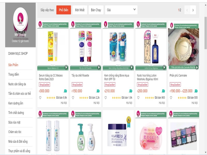 MM Beauty là địa chỉ bán mỹ phẩm Nhật Bản uy tín trên Shopee