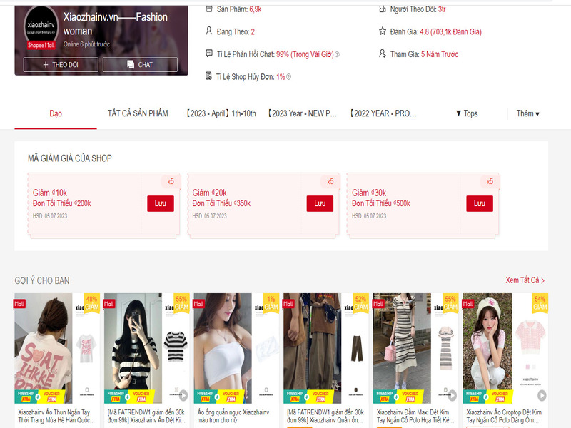 Xiaozhainv.vn là shop order Taobao đang có số lượng người theo dõi khủng trên Shopee