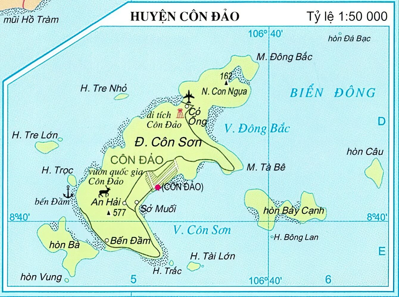 Bản đồ huyện Côn Đảo